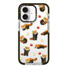 For iPhone 16 Plus Simple Illustration Pattern Full Coverage Phone Case(Cute Dog Bear B) - 1