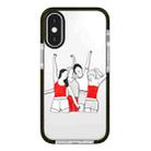 For iPhone X / XS Simple Illustration Pattern Full Coverage Phone Case(Happy Friend B) - 1