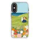 For iPhone X / XS Simple Illustration Pattern Full Coverage Phone Case(Spring Scene D) - 1