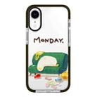 For iPhone XR Simple Illustration Pattern Full Coverage Phone Case(Sleeping Duck A) - 1