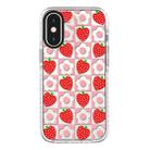 For iPhone XS Max Simple Illustration Pattern Full Coverage Phone Case(Love Strawberry Flower) - 1