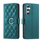 For Samsung Galaxy A25 5G Ring Buckle Rhombic Leather Phone Case(Green) - 1