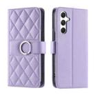 For Samsung Galaxy A25 5G Ring Buckle Rhombic Leather Phone Case(Purple) - 1