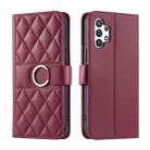 For Samsung Galaxy A13 4G / 5G Ring Buckle Rhombic Leather Phone Case(Red) - 1