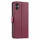 For Samsung Galaxy A05 4G Global Ring Buckle Rhombic Leather Phone Case(Red) - 3