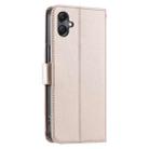 For Samsung Galaxy A05 4G Global Ring Buckle Rhombic Leather Phone Case(Rose Gold) - 3