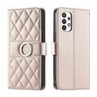 For Samsung Galaxy A33 Ring Buckle Rhombic Leather Phone Case(Rose Gold) - 1