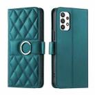 For Samsung Galaxy A53 Ring Buckle Rhombic Leather Phone Case(Green) - 1