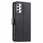 For Samsung Galaxy A73 Ring Buckle Rhombic Leather Phone Case(Black) - 3