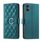 For Samsung Galaxy A06 4G Ring Buckle Rhombic Leather Phone Case(Green) - 1