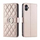 For Samsung Galaxy A06 4G Ring Buckle Rhombic Leather Phone Case(Rose Gold) - 1