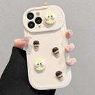 For iPhone 16 Pro Briquettes Sliding Camshield 3D Coffee TPU Phone Case(Beige White) - 1