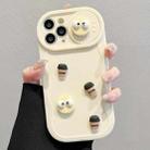 For iPhone 12 Pro Max Briquettes Sliding Camshield 3D Coffee TPU Phone Case(Yellow) - 1