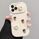 For iPhone 12 Pro Max Briquettes Sliding Camshield 3D Coffee TPU Phone Case(Beige White) - 1