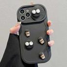 For iPhone 11 Pro Max Briquettes Sliding Camshield 3D Coffee TPU Phone Case(Black) - 1