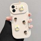For iPhone 11 Briquettes Sliding Camshield 3D Coffee TPU Phone Case(Beige White) - 1