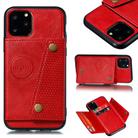 For iPhone 12 mini Leather Protective Case with Holder & Card Slots(Red) - 1