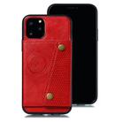 For iPhone 12 mini Leather Protective Case with Holder & Card Slots(Red) - 2