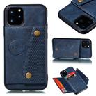 For iPhone 12 mini Leather Protective Case with Holder & Card Slots(Blue) - 1