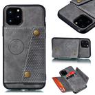 For iPhone 12 mini Leather Protective Case with Holder & Card Slots(Grey) - 1