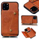 For iPhone 12 mini Leather Protective Case with Holder & Card Slots(Light Brown) - 1