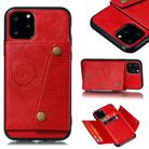 For iPhone 12 / 12 Pro Leather Protective Case with Holder & Card Slots(Red) - 1