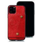 For iPhone 12 / 12 Pro Leather Protective Case with Holder & Card Slots(Red) - 2