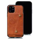 For iPhone 12 / 12 Pro Leather Protective Case with Holder & Card Slots(Light Brown) - 2