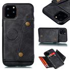 For iPhone 12 / 12 Pro Leather Protective Case with Holder & Card Slots(Black) - 1