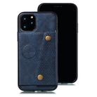 For iPhone 12 Pro Max Leather Protective Case with Holder & Card Slots(Blue) - 2