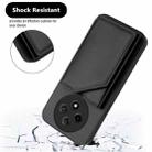 For OPPO A3 Pro Skin Feel Four Card Slots Phone Case with Wrist Strap(Black) - 3