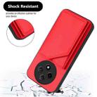 For OPPO A3 Pro Skin Feel Four Card Slots Phone Case with Wrist Strap(Red) - 3