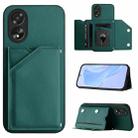 For OPPO A38 4G / A18 4G Global Skin Feel Four Card Slots Phone Case with Wrist Strap(Green) - 1