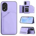 For OPPO A38 4G / A18 4G Global Skin Feel Four Card Slots Phone Case with Wrist Strap(Purple) - 1