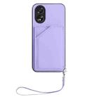 For OPPO A38 4G / A18 4G Global Skin Feel Four Card Slots Phone Case with Wrist Strap(Purple) - 2