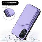 For OPPO A58 / A58X / A1X / A2X Skin Feel Four Card Slots Phone Case with Wrist Strap(Purple) - 3