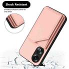 For OPPO A58 4G Global Skin Feel Four Card Slots Phone Case with Wrist Strap(Pink) - 3
