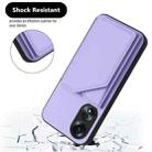 For OPPO A58 4G Global Skin Feel Four Card Slots Phone Case with Wrist Strap(Purple) - 3