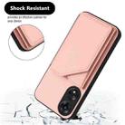 For OPPO A78 4G Global Skin Feel Four Card Slots Phone Case with Wrist Strap(Pink) - 3