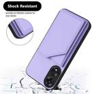 For OPPO A78 4G Global Skin Feel Four Card Slots Phone Case with Wrist Strap(Purple) - 3