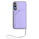 For OPPO K12X Skin Feel Four Card Slots Phone Case with Wrist Strap(Purple) - 2