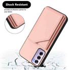 For OPPO Reno12 Pro Global Skin Feel Four Card Slots Phone Case with Wrist Strap(Pink) - 3