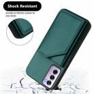 For OPPO Reno12 Pro Global Skin Feel Four Card Slots Phone Case with Wrist Strap(Green) - 3
