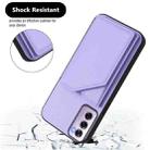 For OPPO Reno12 Pro Global Skin Feel Four Card Slots Phone Case with Wrist Strap(Purple) - 3