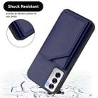 For OPPO Reno12 Global Skin Feel Four Card Slots Phone Case with Wrist Strap(Blue) - 3