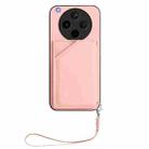 For OPPO Find X8s+ Skin Feel Four Card Slots Phone Case with Wrist Strap(Pink) - 2