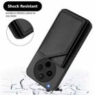 For OPPO Find X8s+ Skin Feel Four Card Slots Phone Case with Wrist Strap(Black) - 3
