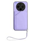 For OPPO Find X8s+ Skin Feel Four Card Slots Phone Case with Wrist Strap(Purple) - 2