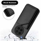 For OPPO Find X8s Skin Feel Four Card Slots Phone Case with Wrist Strap(Black) - 3