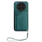 For OPPO Find X8s Skin Feel Four Card Slots Phone Case with Wrist Strap(Green) - 2
